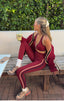 Nella Legging Maroon Merlot Colorblock