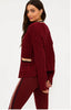 Gene Cardigan Maroon Merlot Colorblock