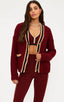 Gene Cardigan Maroon Merlot Colorblock