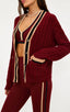 Gene Cardigan Maroon Merlot Colorblock