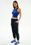 Megan Woven Nylon Jogger w/ Piping - Black