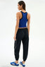 Megan Woven Nylon Jogger w/ Piping - Black