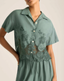 Flora Cropped Shirt - Sea Green Beachside Broderie