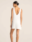 Riviera Mini Dress - White Crinkle Linen