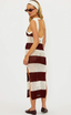 Holly Rose Dress Merlot Stripe