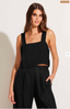 Tallows Crop Top - Black EcoLinen