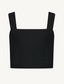 Tallows Crop Top - Black EcoLinen