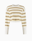 Olly Cropped Striped Sweater - Vanilla Multi