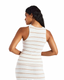 Wispr Breton Stitch Vest Light Brown Striped