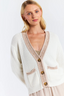 CONTRAST EFFECT TRIM CARDIGAN - WISPR